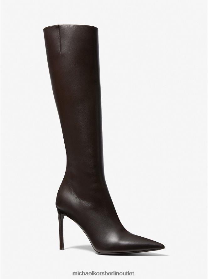 Schuhe de Michael Kors unisex Kollektion Tatjana Lederstiefel Schokolade 404V223840