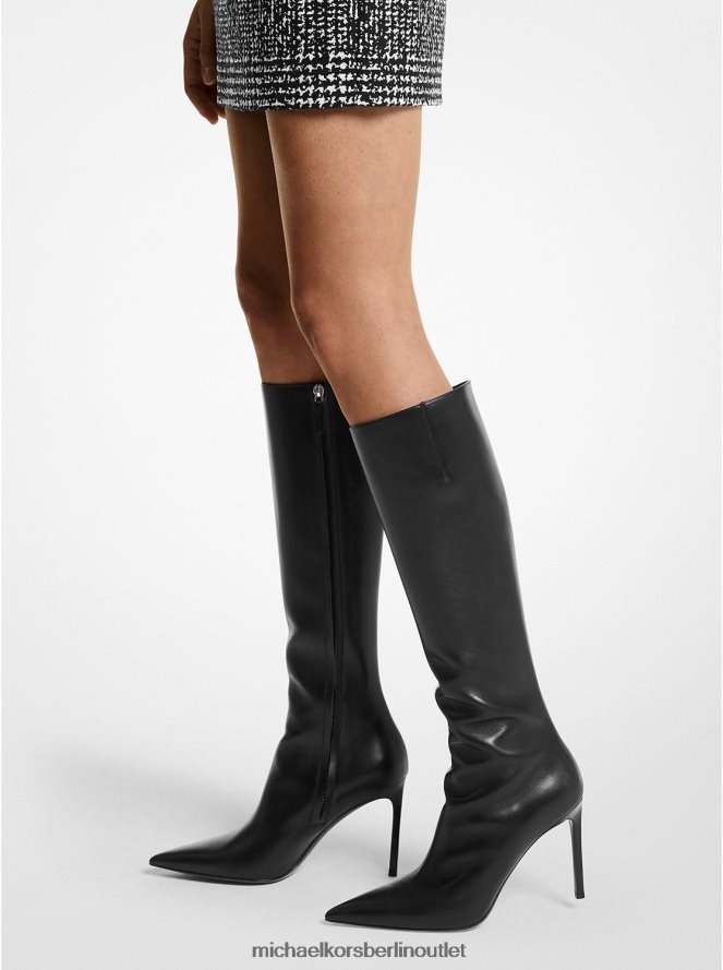 Schuhe de Michael Kors unisex Kollektion Tatjana Lederstiefel Schwarz 404V223839