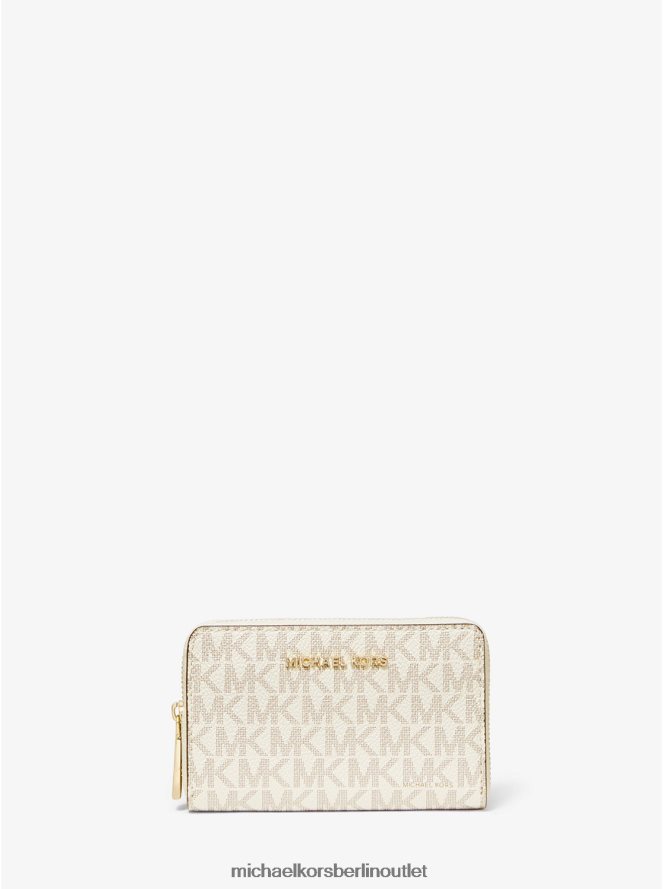 Zubehör de Michael Kors unisex kleines Logo und Ledergeldbörse Vanille/Eichel 404V223941