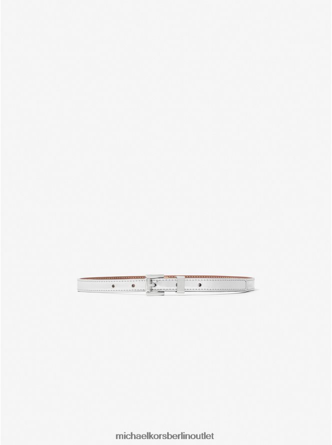 Zubehör de Michael Kors unisex Taillengürtel aus Metallic-Leder aus der Kollektion Silber 404V223904