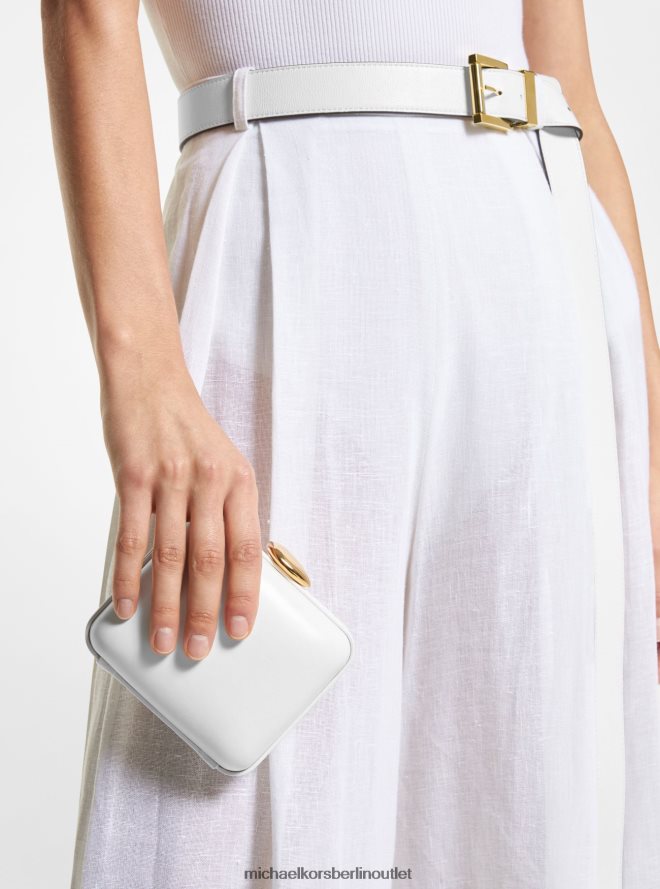 Zubehör de Michael Kors unisex Kollektion Tina Mini-Minaudiere aus Leder Optik weiß 404V223780
