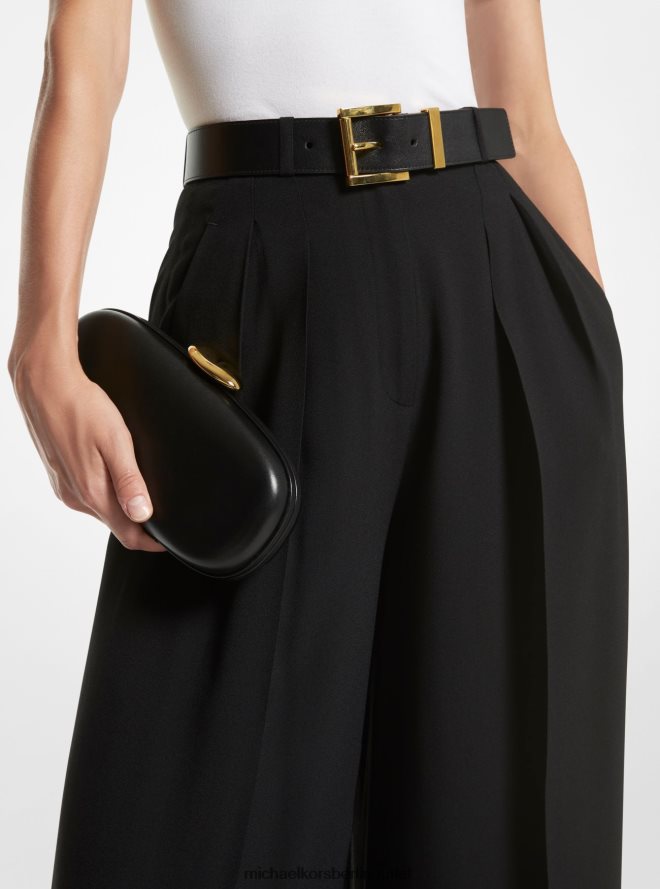 Zubehör de Michael Kors unisex Kollektion Tina, kleine Minaudiere aus Leder Schwarz 404V223775