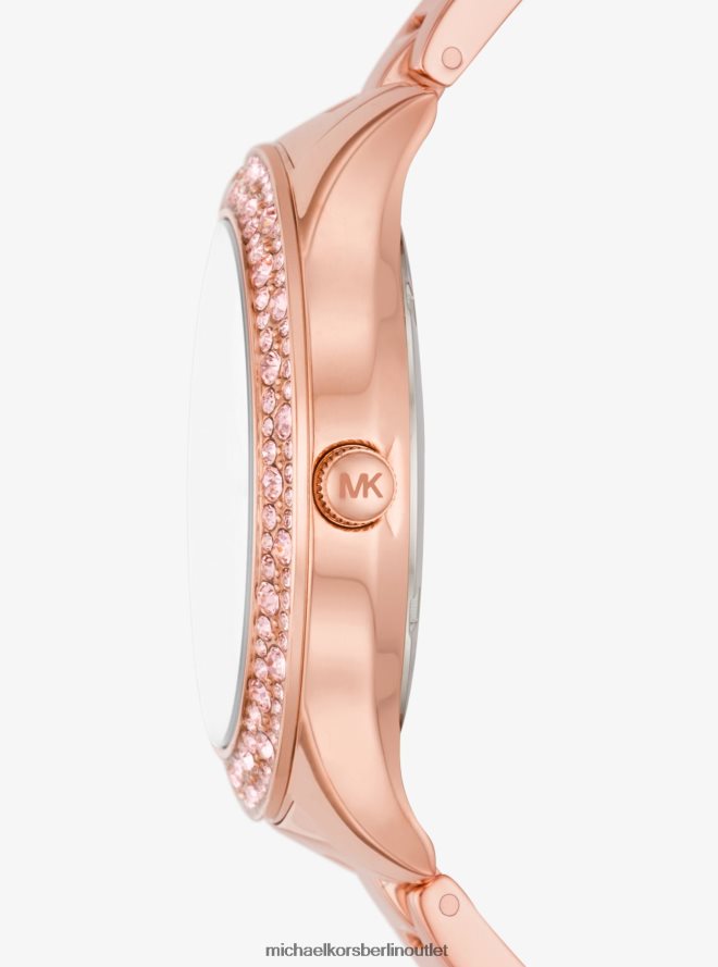 Zubehör de Michael Kors unisex Liliane Pavé-Geschenkset aus roségoldfarbener Uhr und Armband Roségold 404V224026
