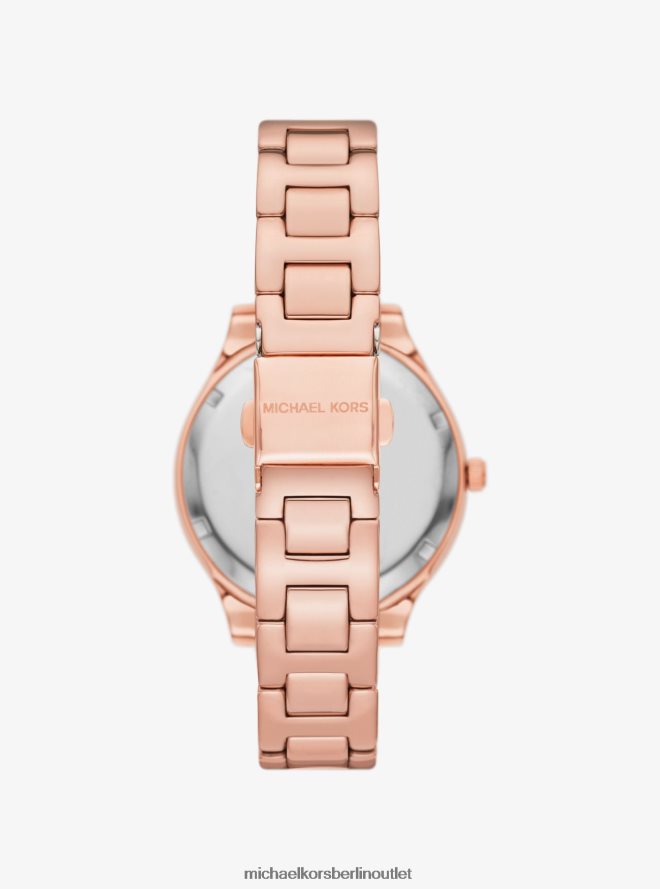 Zubehör de Michael Kors unisex Liliane Pavé-Geschenkset aus roségoldfarbener Uhr und Armband Roségold 404V224026