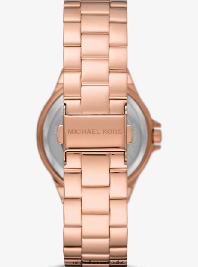 Zubehör de Michael Kors unisex Roségoldfarbene Lennox-Armbanduhr mit Pavé-Logo Roségold 404V224005