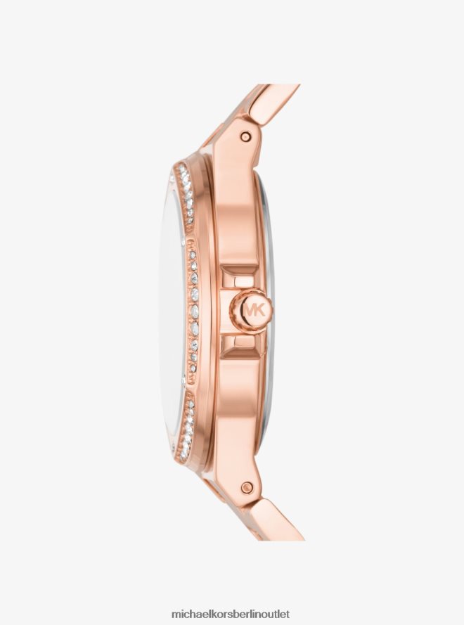 Zubehör de Michael Kors unisex Roségoldfarbene Lennox-Armbanduhr mit Pavé-Logo Roségold 404V224005