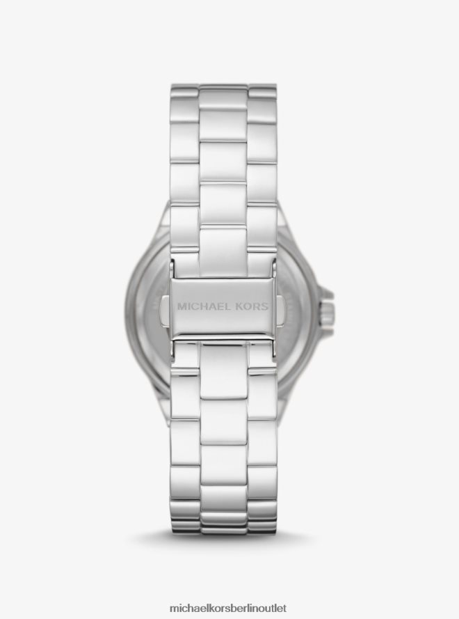 Zubehör de Michael Kors unisex Silberfarbene Lennox-Armbanduhr mit Pavé-Logo Silber 404V224004