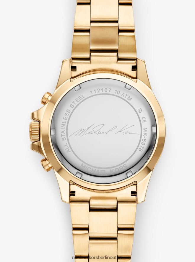Zubehör de Michael Kors unisex Übergroße goldfarbene Everest-Uhr Gold 404V223987
