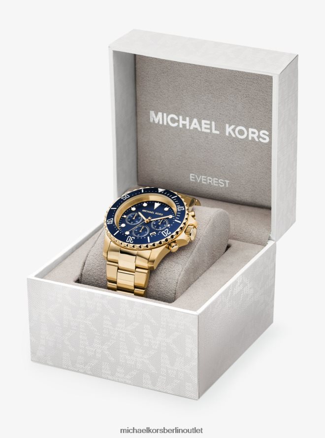Zubehör de Michael Kors unisex Übergroße goldfarbene Everest-Uhr Gold 404V223987