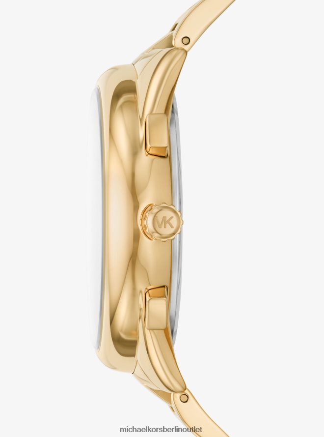 Zubehör de Michael Kors unisex Übergroße goldfarbene Janelle-Pflasteruhr Gold 404V224035