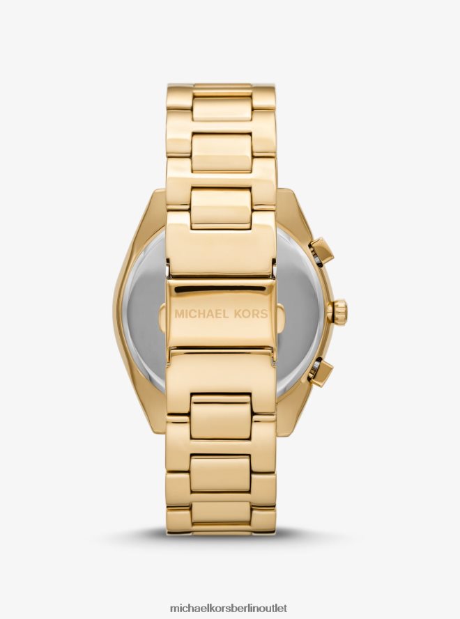 Zubehör de Michael Kors unisex Übergroße goldfarbene Janelle-Pflasteruhr Gold 404V224035