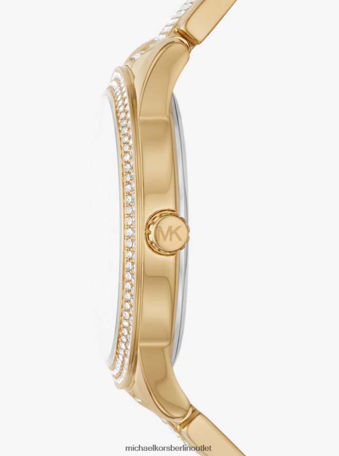Zubehör de Michael Kors unisex Übergroße goldfarbene Tibby Pave-Uhr Gold 404V224022