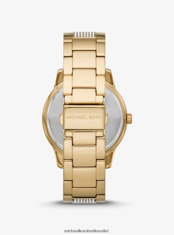 Zubehör de Michael Kors unisex Übergroße goldfarbene Tibby Pave-Uhr Gold 404V224022