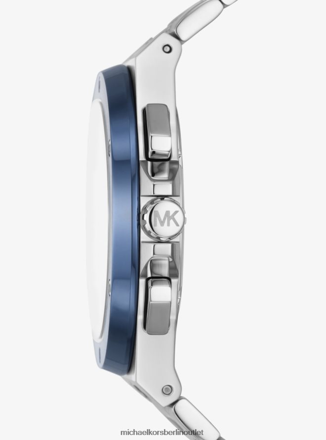 Zubehör de Michael Kors unisex Übergroße silberfarbene Lennox-Uhr Silber 404V223985