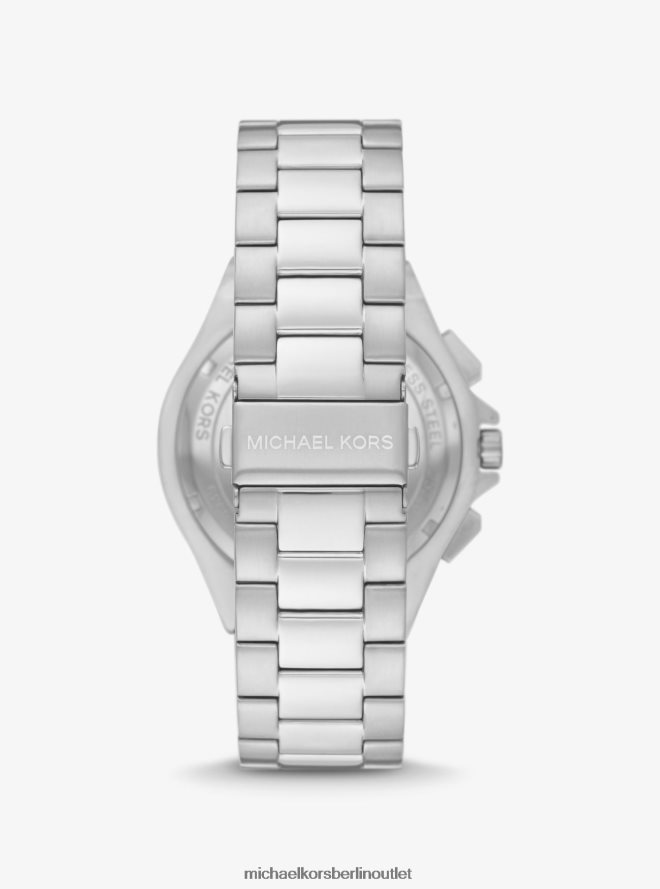 Zubehör de Michael Kors unisex Übergroße silberfarbene Lennox-Uhr Silber 404V223985